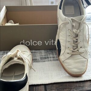 Dolce Vita White and Black Sneakers